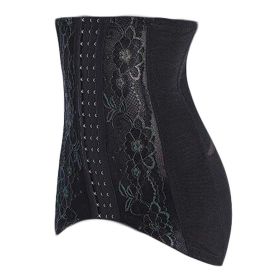 Summer Thin Lace Waist Corset Long Underbust Corset Waist Trainer Body Sculpting Wear, Black