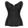 Women's Bustier Corset Sexy Jacquard Overbust Waist Cincher Body Sculpting Wear Top, Black
