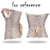 Women's Lace Up Boned Overbust Corset Satin Bustier Body Sculpting Wear Top, Red