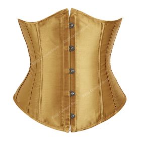 SEXY Gothic Underbust Corset and Waist cincher Bustiers Top Workout Shape Body Belt Plus size Lingerie S-6XL (Color: Yellow, size: XXL)