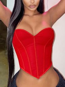 Women's Heart Solid Color Shapewear (Color: Red, size: L)