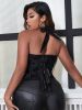 Women's Hanging Neck Solid Color Shapewear